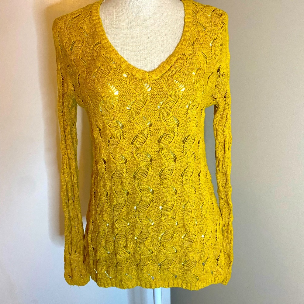 Lucky Brand Mustard layering sweater